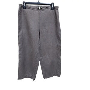 Eileen Fisher Pants Women Linen Wide Leg Cropped Minimalist Lagenlook Size Small